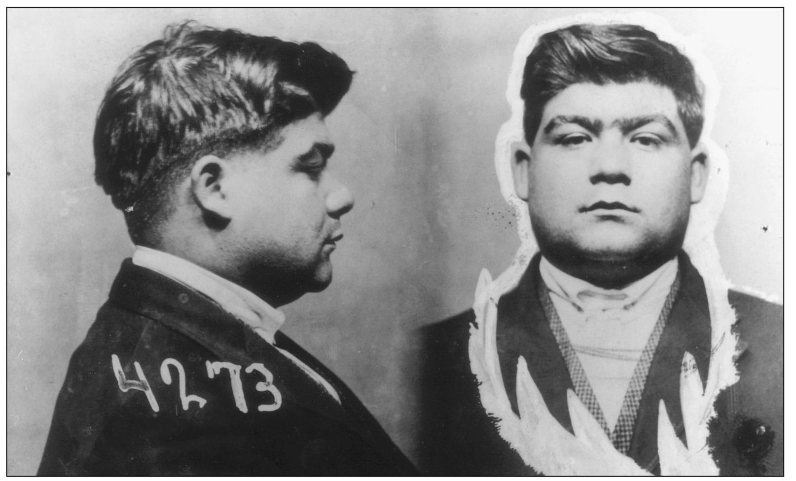 This is a Detroit Police Department DPD mug shot of early-20th-century Mob - photo 3