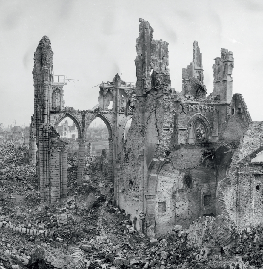 A medieval town in ruins the remains of St Martins Cathedral Ypres 8 October - photo 7