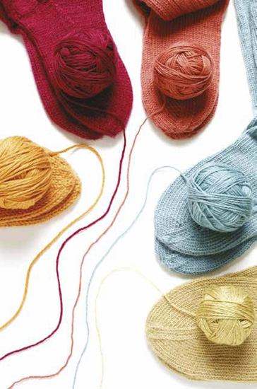 Socks can be knitted with a variety of yarn weights Clockwise from far left - photo 7