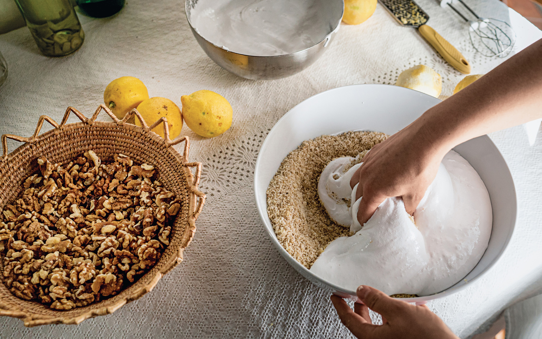 A celebratory Sardinian sweet in the making lemon meringue with crushed - photo 7