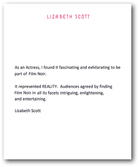 A special note from Lizabeth Scott for readers of Film Noir FAQ Contents My - photo 4