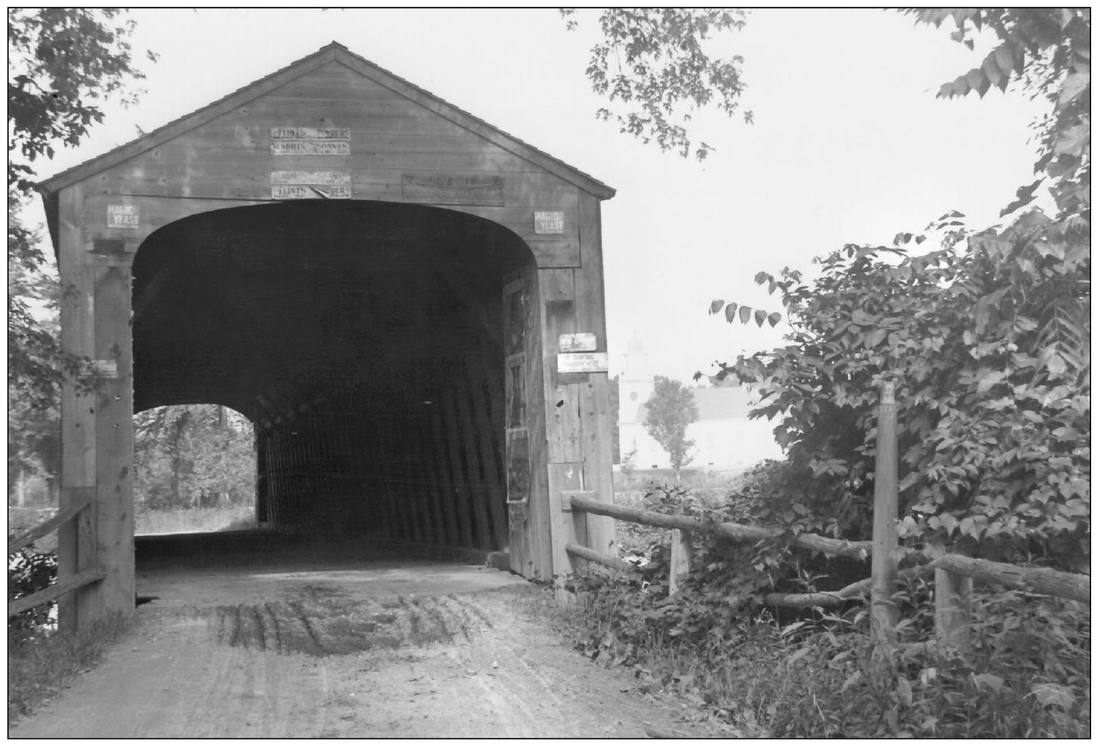 Posted on the portal of the Upper Bridge were signs for Flints Powders - photo 8