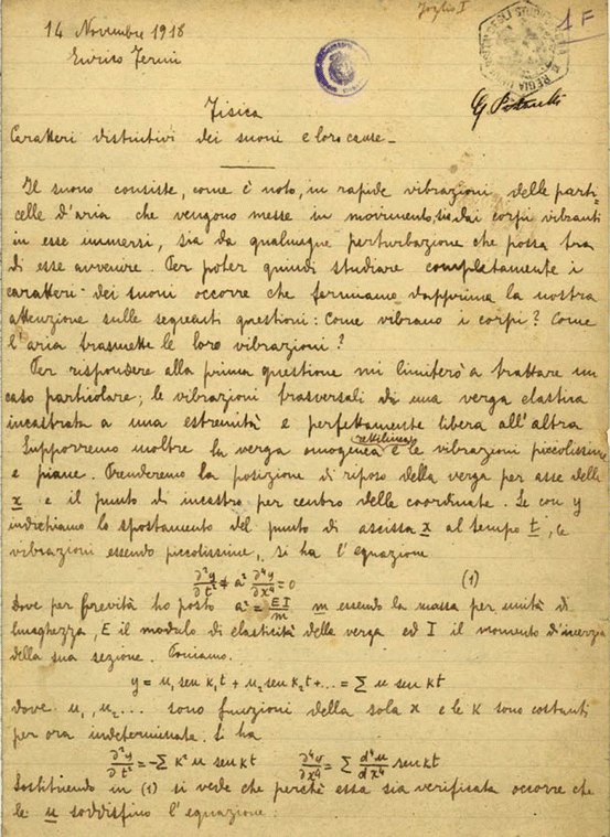Fig 11 First page of Fermis written exam to enter Scuola Normale Superiore - photo 2