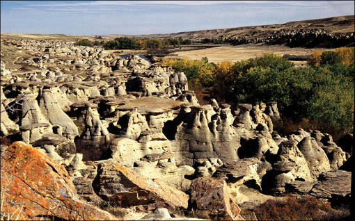 Eroded by long years of wind and rain the sandstone valley rim is a maze of - photo 5