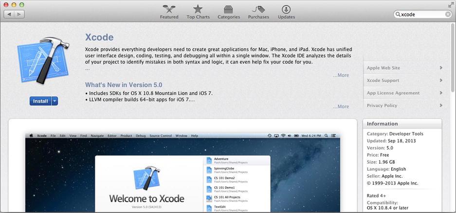 Figure 1-1 Xcode in the App Store Click the install button to start - photo 1