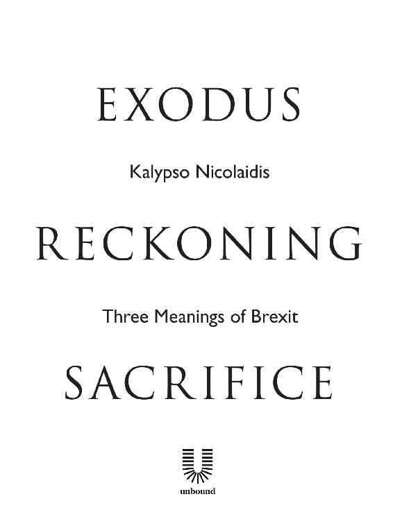 Praise for Exodus Reckoning Sacrifice One of the most original learned and - photo 1