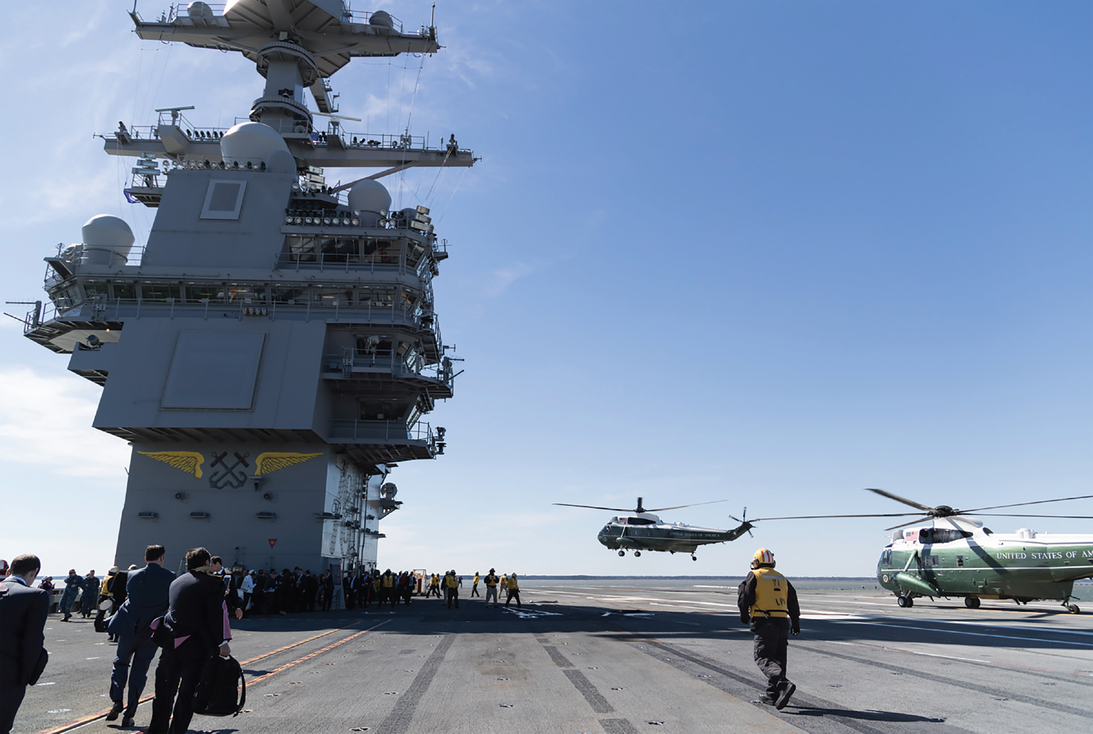 March 2 2017 Marine One lands aboard the flight deck of the PCU Gerald R - photo 12