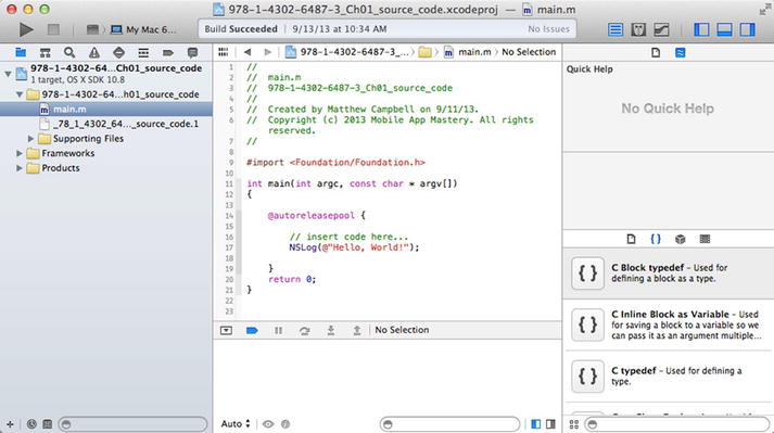 Figure 1-3 Code editor and project navigator Hello World Writing Hello - photo 3