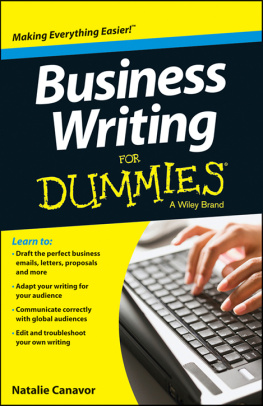 Canavor Business Writing For Dummies