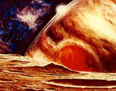 An artists impression of the Great Red Spot seen from Amalthea a tiny moon - photo 4