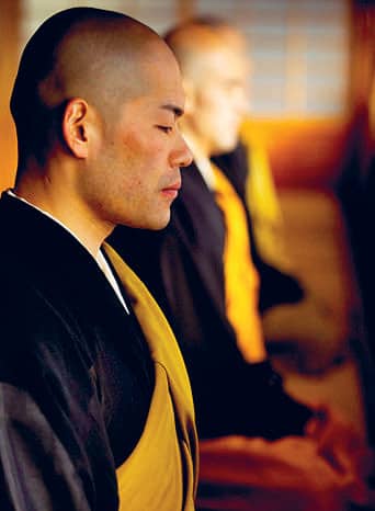 Zen monks of the Soto School meditate at the Seiryu-ji Temple in Hikone City - photo 10