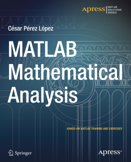 César Pérez López - MATLAB Mathematical Analysis