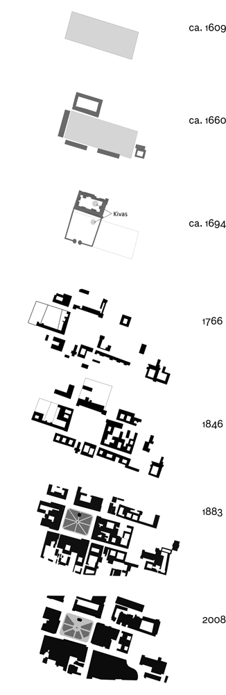 Approximate diagrams of the evolution of the plaza in Santa Fe New Mexico - photo 6