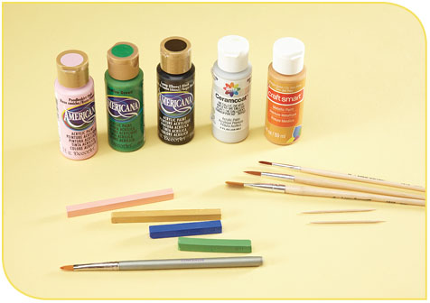 Water-based acrylic paints can be used to detail finished pieces and chalk - photo 8