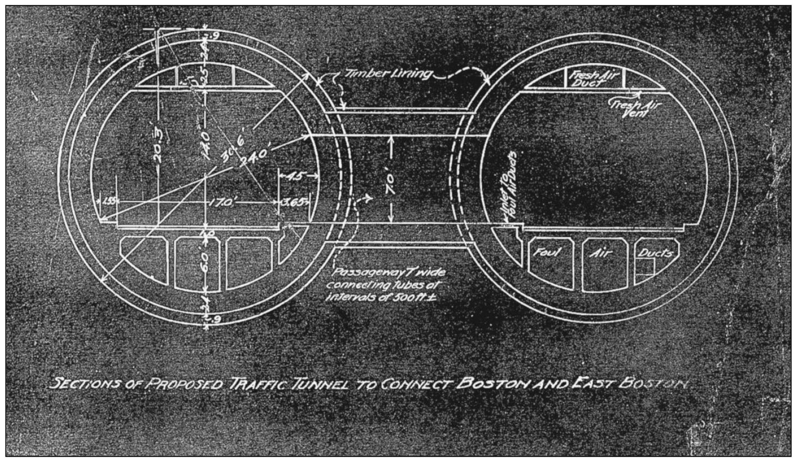 This faded 1875 drawing shows General Fosters proposed under-harbor wagon - photo 4