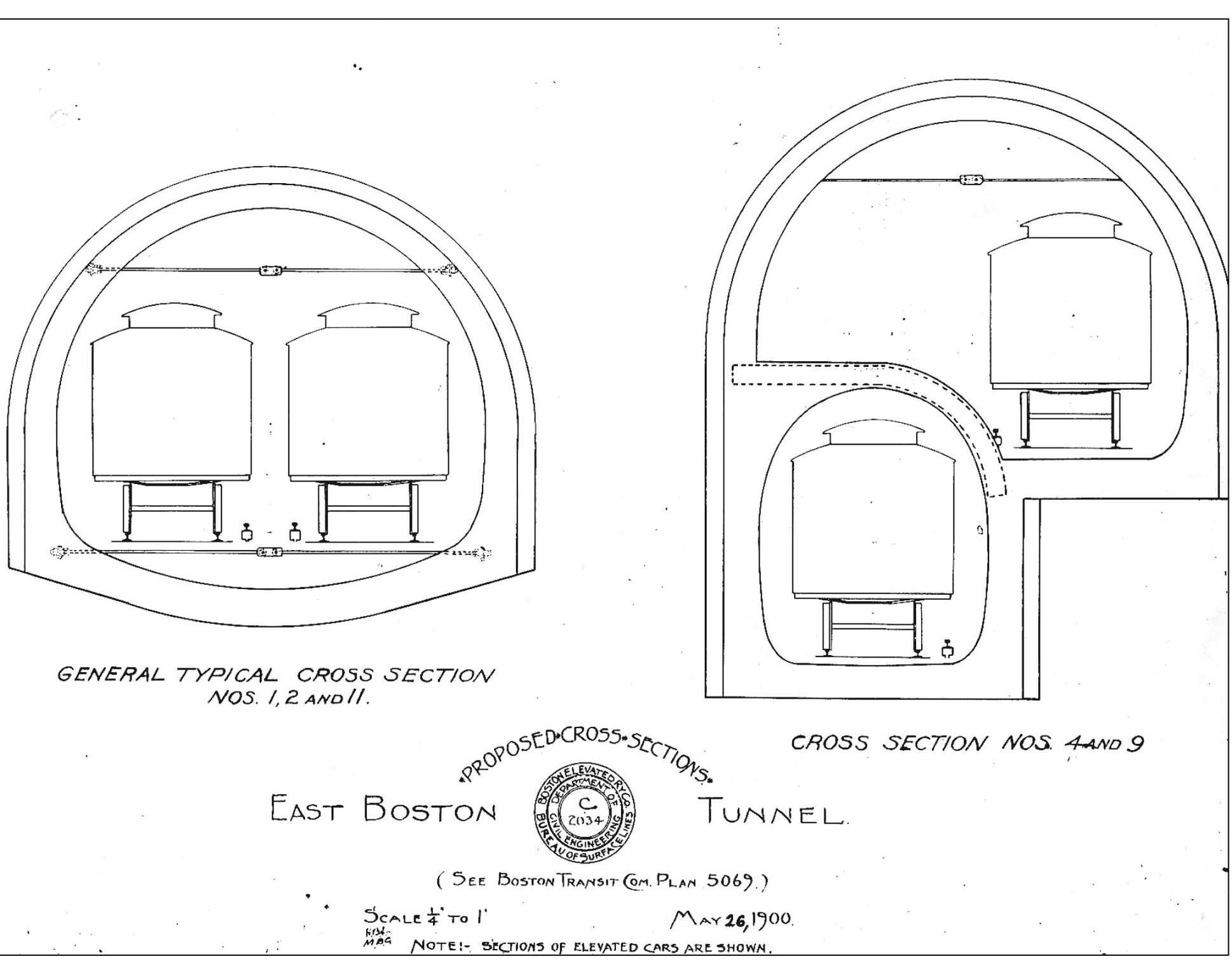 This May 1900 engineering plan shows the East Boston Tunnel as outfitted for - photo 7