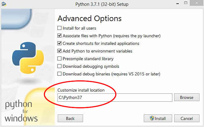 Customize install location as CPython37 then click Install Finally - photo 3