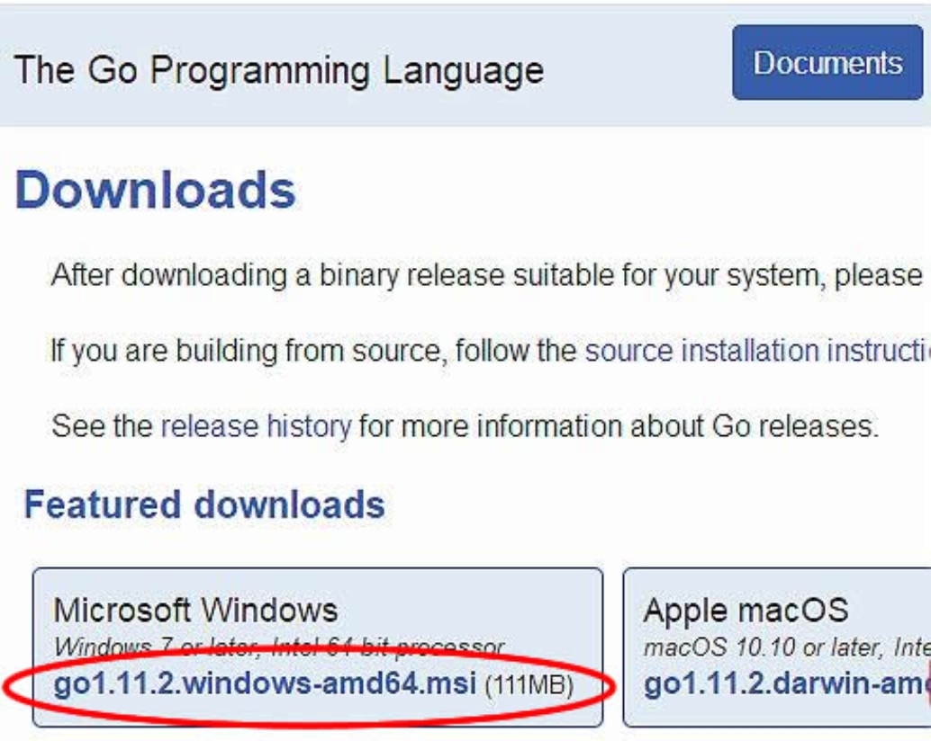 2 Click the go1112 windows-amd64msi download the Go Installer to the - photo 1