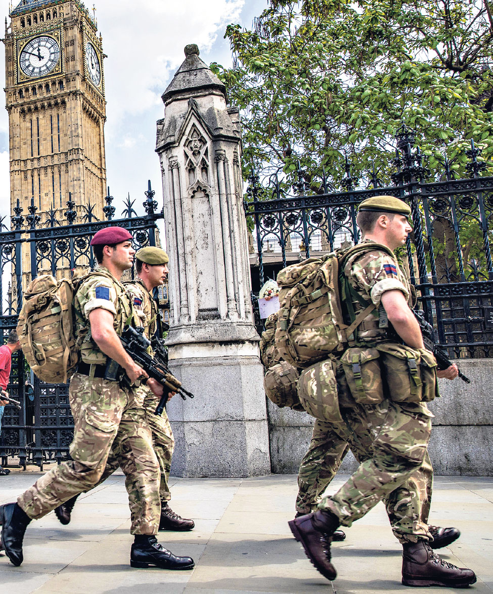 Armed troops were deployed on the streets of London in May in response to the - photo 11