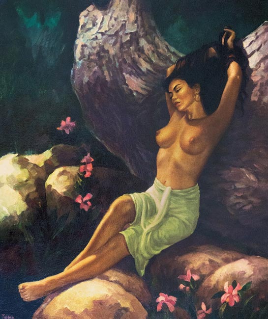 Ralph Burke Tyree Sleeping Nude on Rocks with Green Sarong Circa 1956 19 x - photo 5