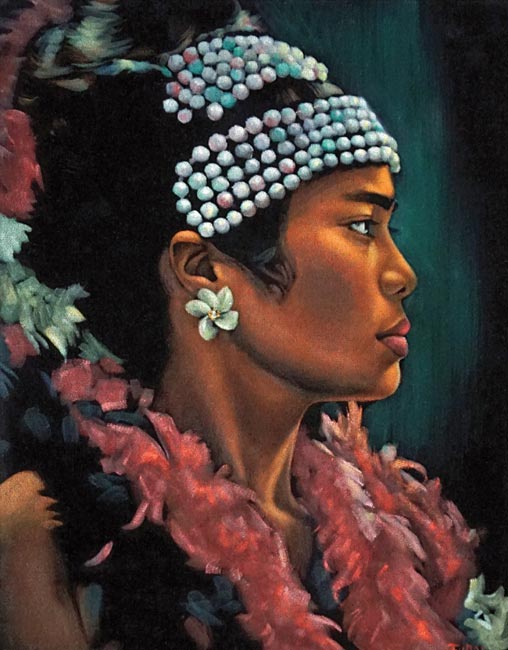 Fig 01 Ralph Burke Tyree Native Girl from Palau 1974 Oil on velvet 18 x - photo 6