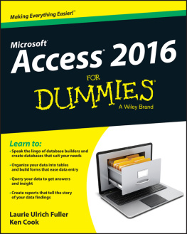 Cook Ken - Access 2016 For Dummies