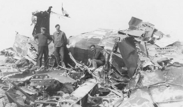 From right to left Bill Alliston crew member Maurice Steel and helper Henri - photo 17