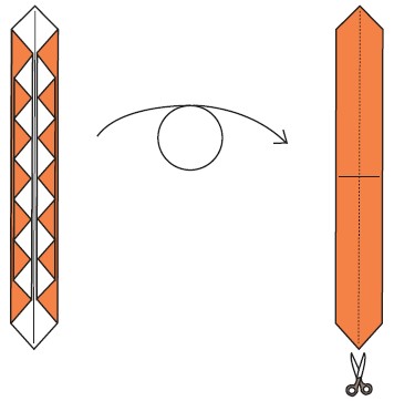 Flip the model over Cut the model in half along the longest crease You will - photo 18