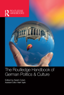 Colvin Sarah - The Routledge Handbook of German Politics & Culture