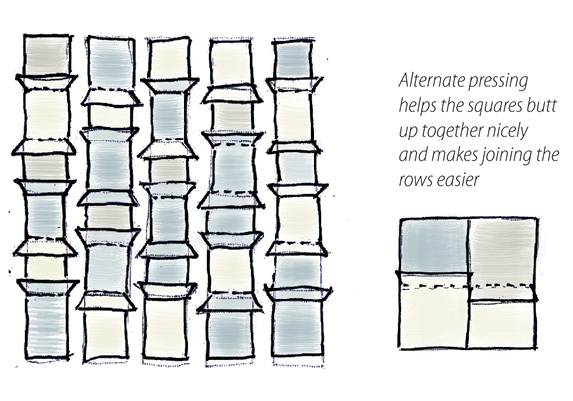 Fig 1 Sew the squares into rows pressing seams in alternate directions and - photo 4