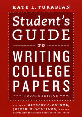 Colomb Gregory G. Students Guide to Writing College Papers