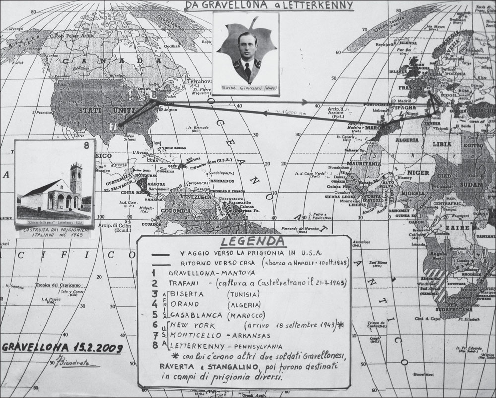 This map belonging to Giovanni Barb shows his movements during World War II as - photo 2