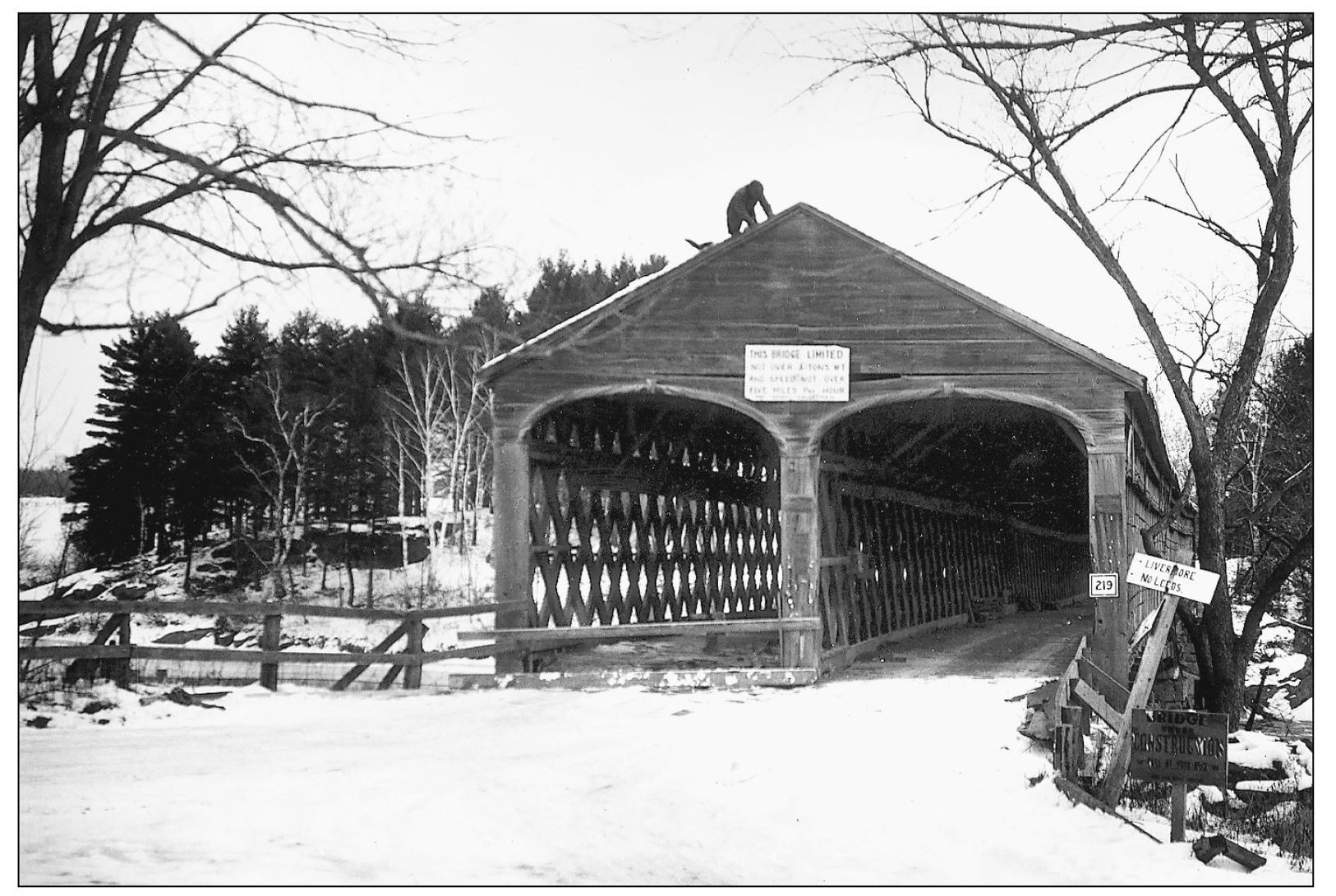 This photograph shows demolition beginning at North Turner Toll Bridge on - photo 8