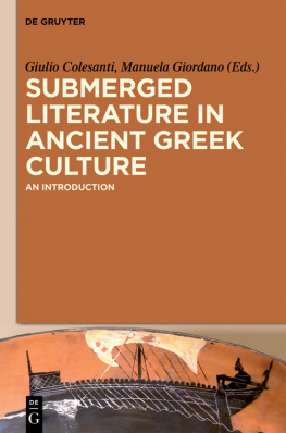 Colesanti Submerged Literature in Ancient Greek Culture