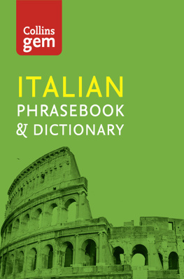 Collins Dictionaries Collins italian phrasebook and dictionary gem edition - essential phrases a