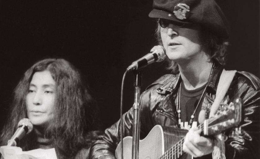 Yoko Ono John Lennon Jerry Rubin and the Plastic Ono Band onstage during the - photo 5