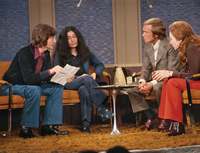 LR John Lennon Yoko Ono Dick Cavett and Shirley MacLaine on The Dick - photo 12