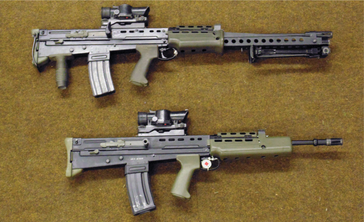 The main weapons of the SA80 system the L85A2 Individual Weapon below and - photo 5