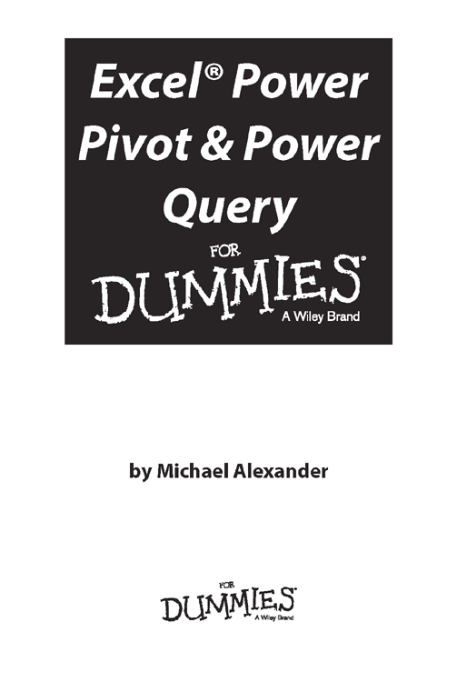 Excel Power Pivot Power Query For Dummies Published by John Wiley Sons - photo 2