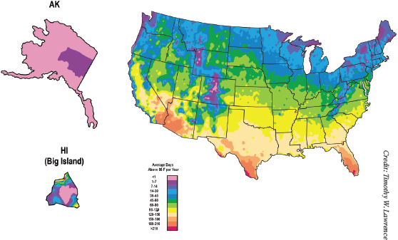 This map shows the average number of days each year that an area experiences - photo 8