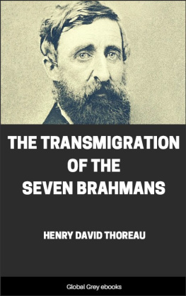 Henry David Thoreau The Transmigration of the Seven Brahmans