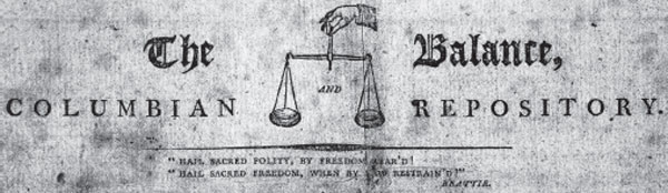 Masthead of the Balance Columbian Repository Hudson New York which printed - photo 4