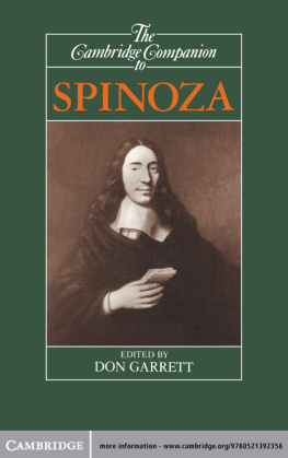 Don Garrett The Cambridge Companion to Spinoza