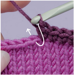 On the bound-off edge of a knitted piece Insert hook under both loops of - photo 7