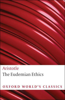 Aristotle - The Eudemian Ethics (Oxford Worlds Classics)