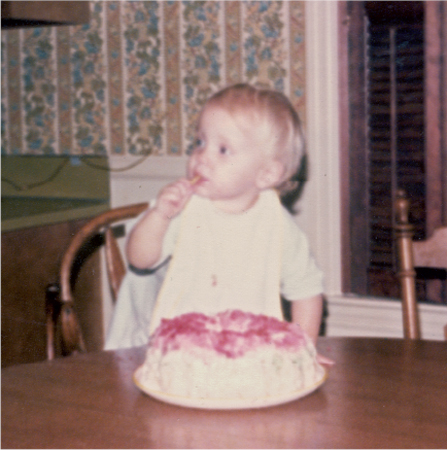 Celebrating my first birthday cake in 1977 Our family still has that - photo 2