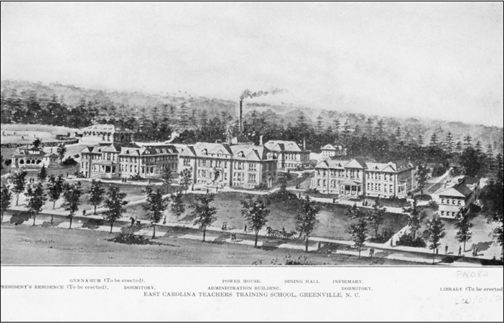 This depiction of the campus dating to around 1909 shows the original six - photo 2