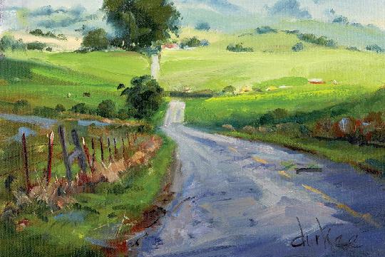 Sonoma Mountain Road oil on canvas 8 10 20cm 25cm part one bedrock - photo 7