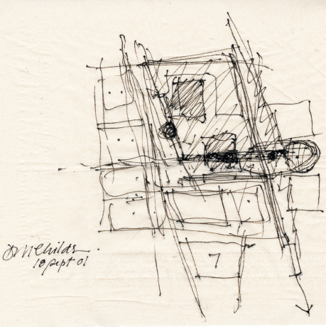 A sketch made a week after September 11 shows architect David Childs divining - photo 2