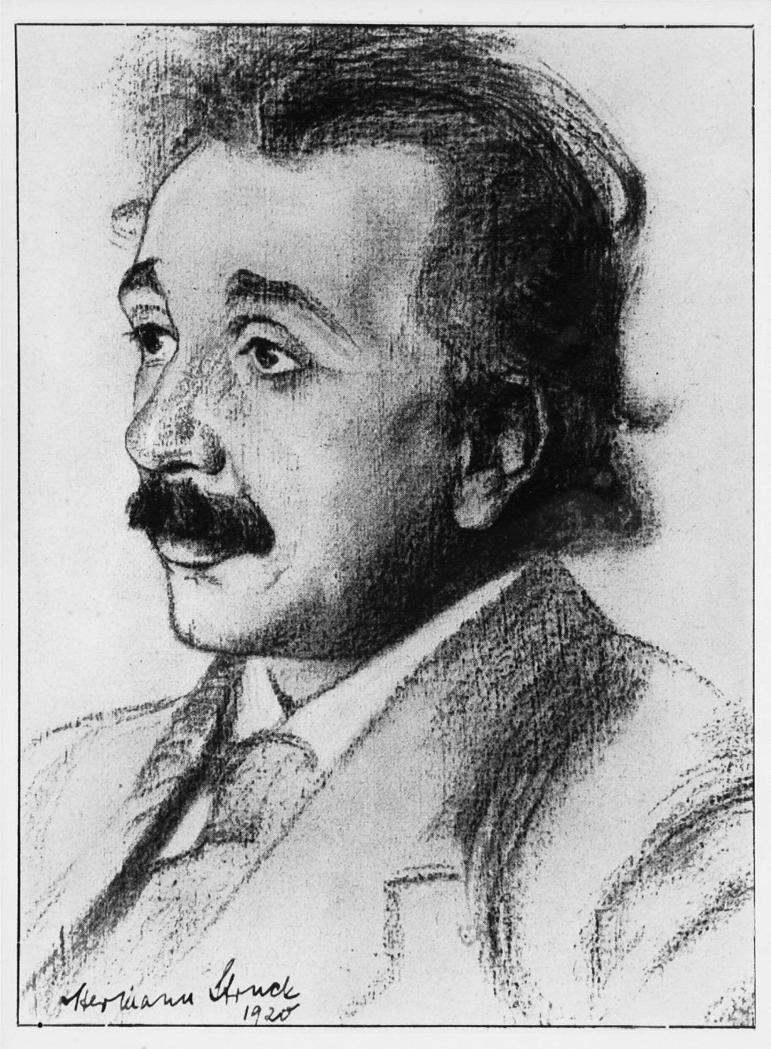 An etching of Albert Einstein by Hermann Struck a Berlin artist who produced - photo 2